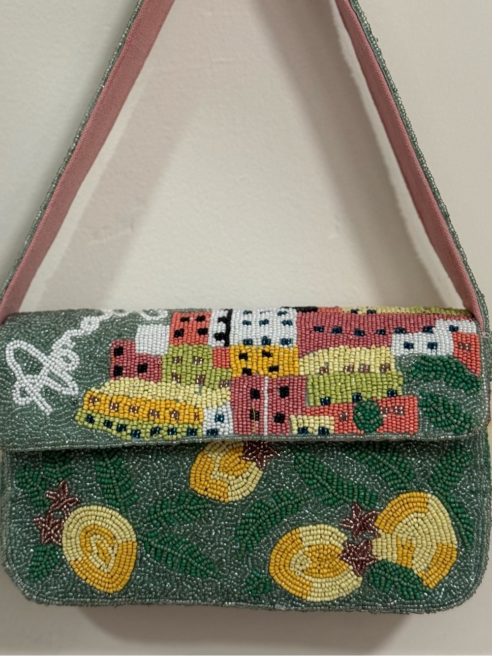 Amalfi Coast Beaded Lemon Shoulder Bag - Picture 5 of 5